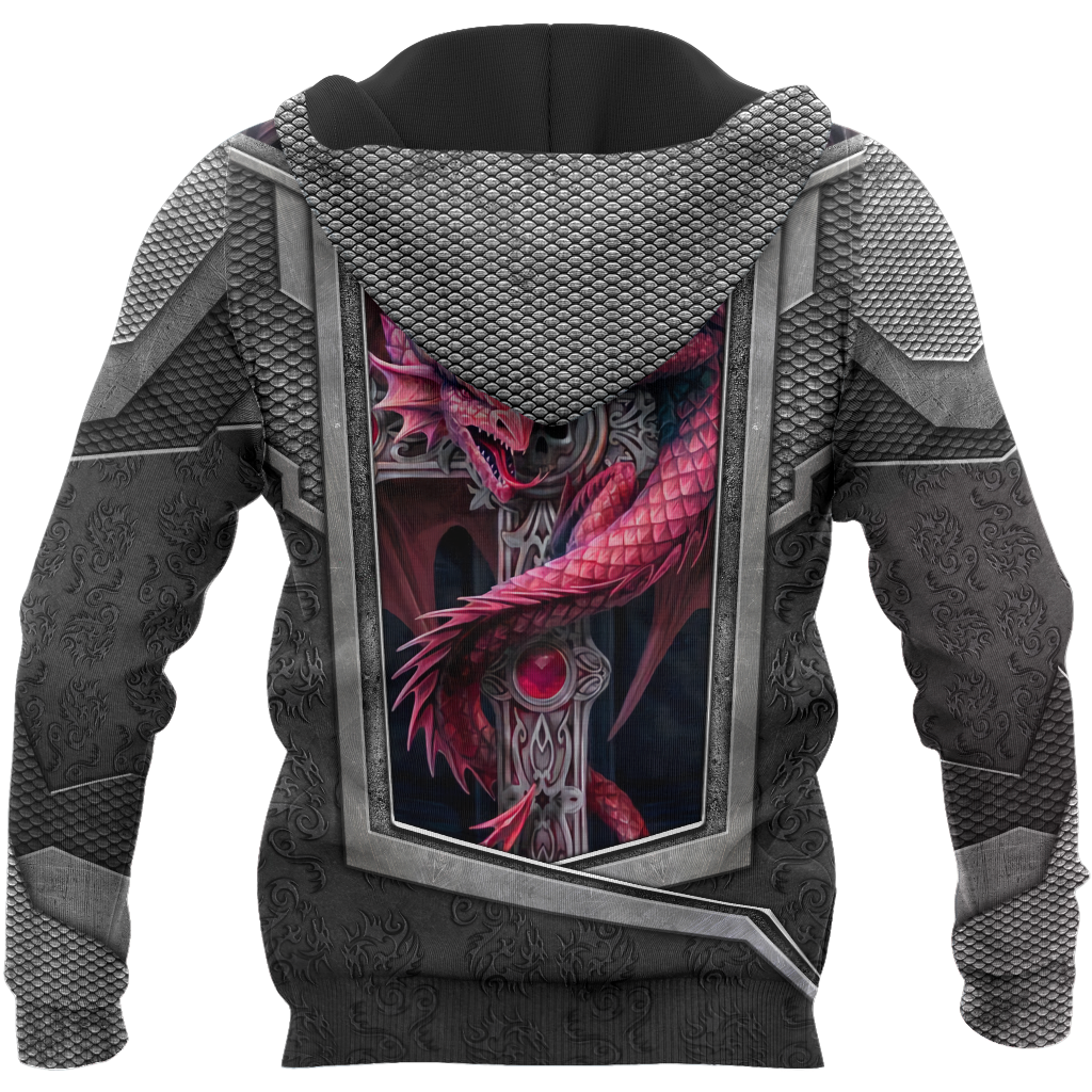 3D Tattoo and Dungeon Dragon Hoodie HAC26124-Apparel-NM-Hoodie-S-Vibe Cosy™