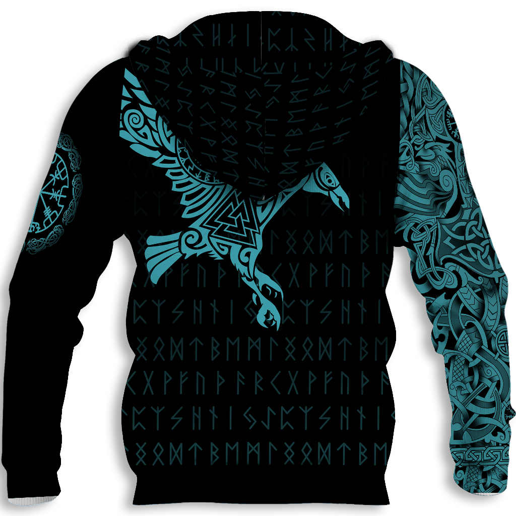 Vikings - The Raven of Odin Tattoo Green - Amaze Style™-Apparel