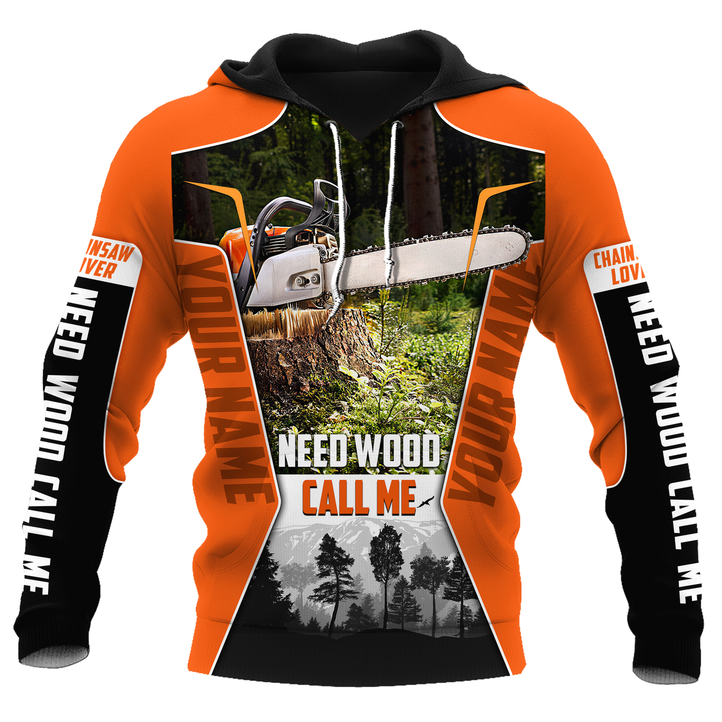 3D Chainsaw Logger Custom Name Unisex Shirts