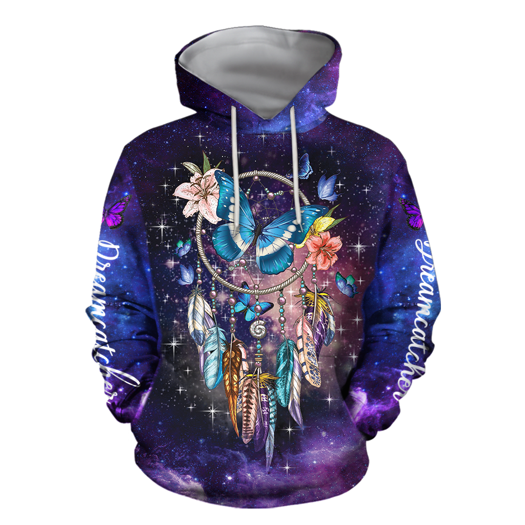 3D All Over Print Dreamcatcher Butterfly Art Hoodie - Amaze Style™-Apparel