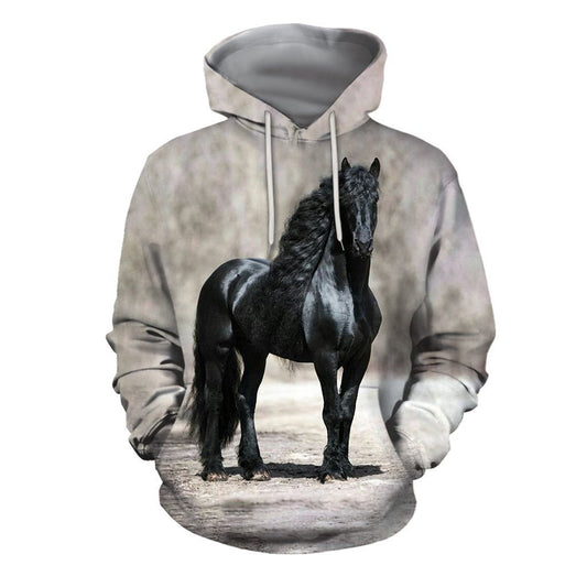 3D All Over Printed Black Horse Shirts - Amaze Style™-Apparel