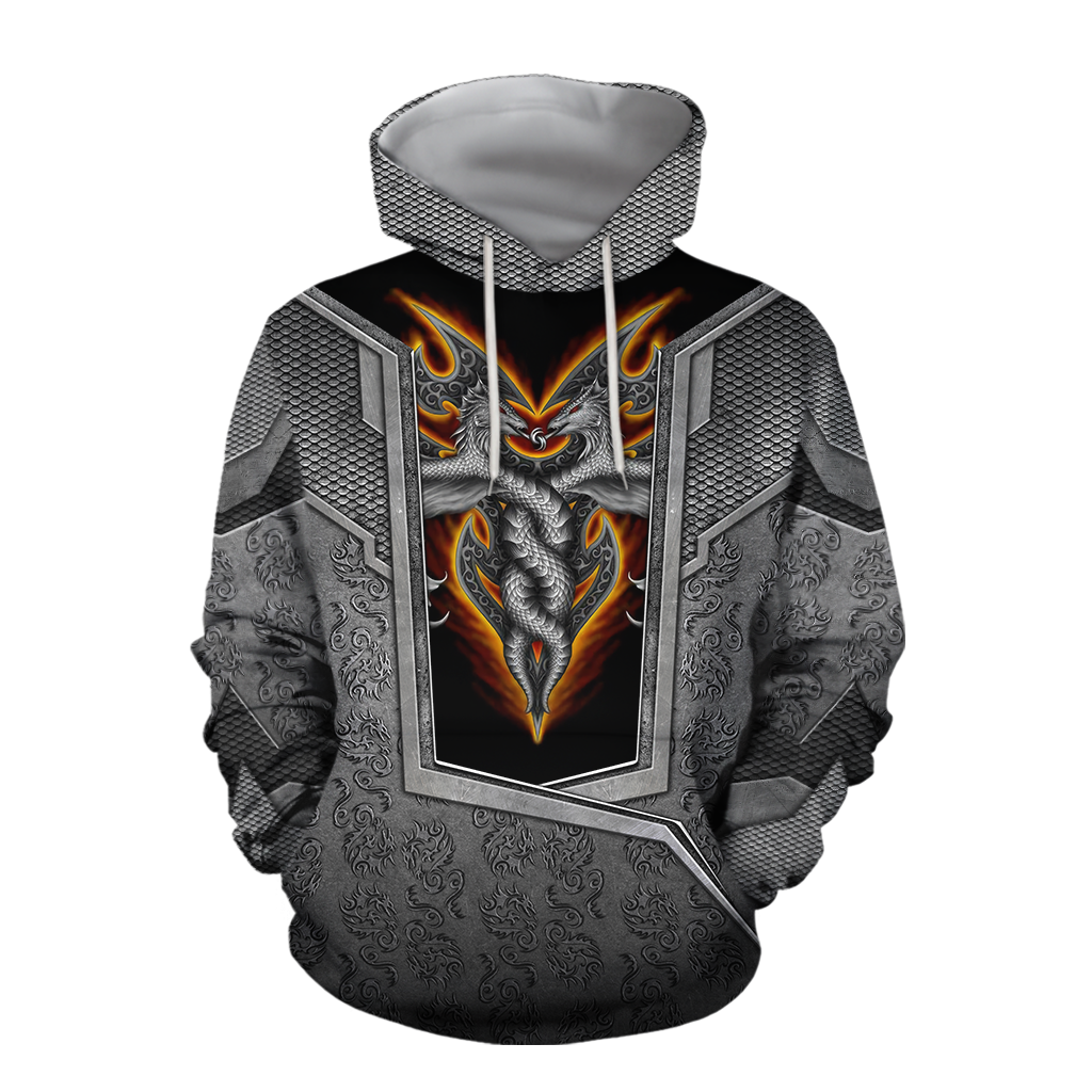 3D Tattoo and Dungeon Dragon Hoodie HAC020108-Apparel-NM-Hoodie-S-Vibe Cosy™