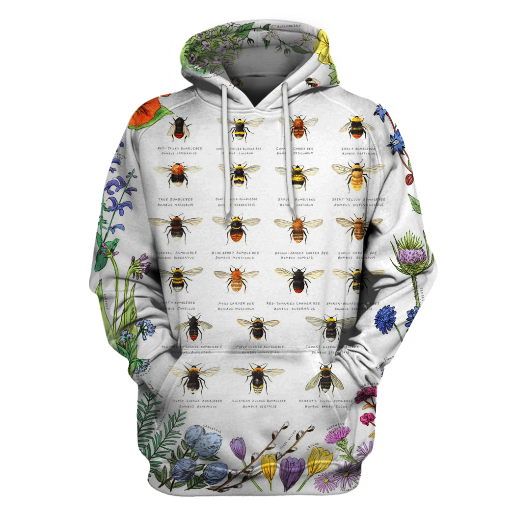 3D All Over Print Bees Hoodie-Apparel-6teenth World-Hoodie-S-Vibe Cosy™