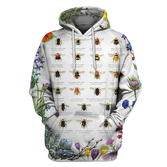 3D All Over Print Bees Hoodie-Apparel-6teenth World-Hoodie-S-Vibe Cosy™