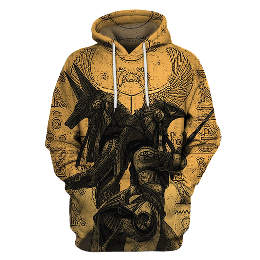 3D All Over Print ANUBIS AND OSIRIS Hoodie - Amaze Style™-Apparel