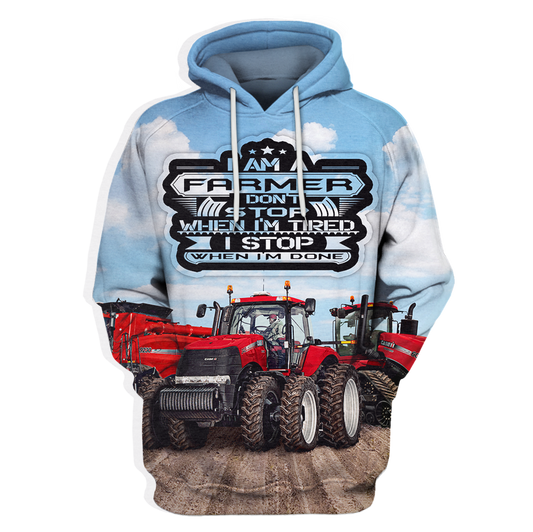 3D All Over Print Tractor Hoodie-Apparel-6teenth World-Hoodie-S-Vibe Cosy™