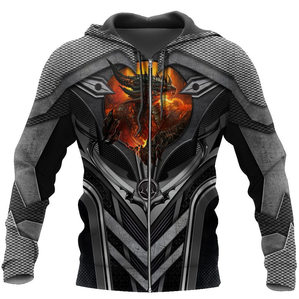 3D Tattoo and Dungeon Dragon Hoodie HAC101202-Apparel-NM-Zip hoodie-S-Vibe Cosy™