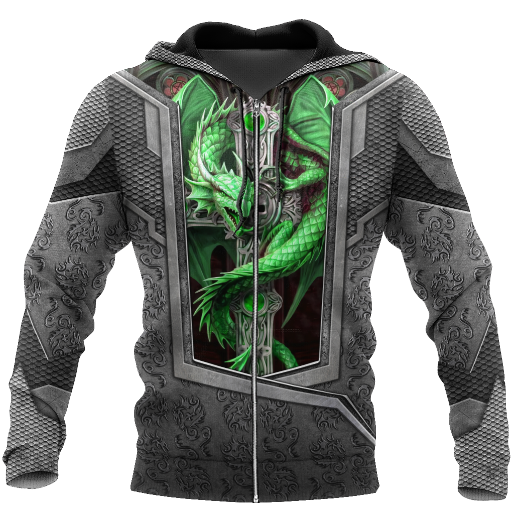 3D Tattoo and Dungeon Dragon Hoodie HAC27122-Apparel-NM-Zip hoodie-S-Vibe Cosy™