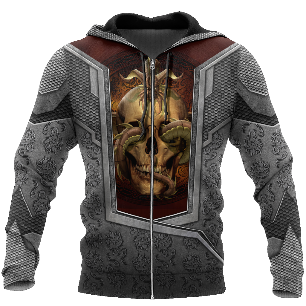 3D Tattoo and Dungeon Dragon Hoodie HAC020113-Apparel-NM-Zip hoodie-S-Vibe Cosy™