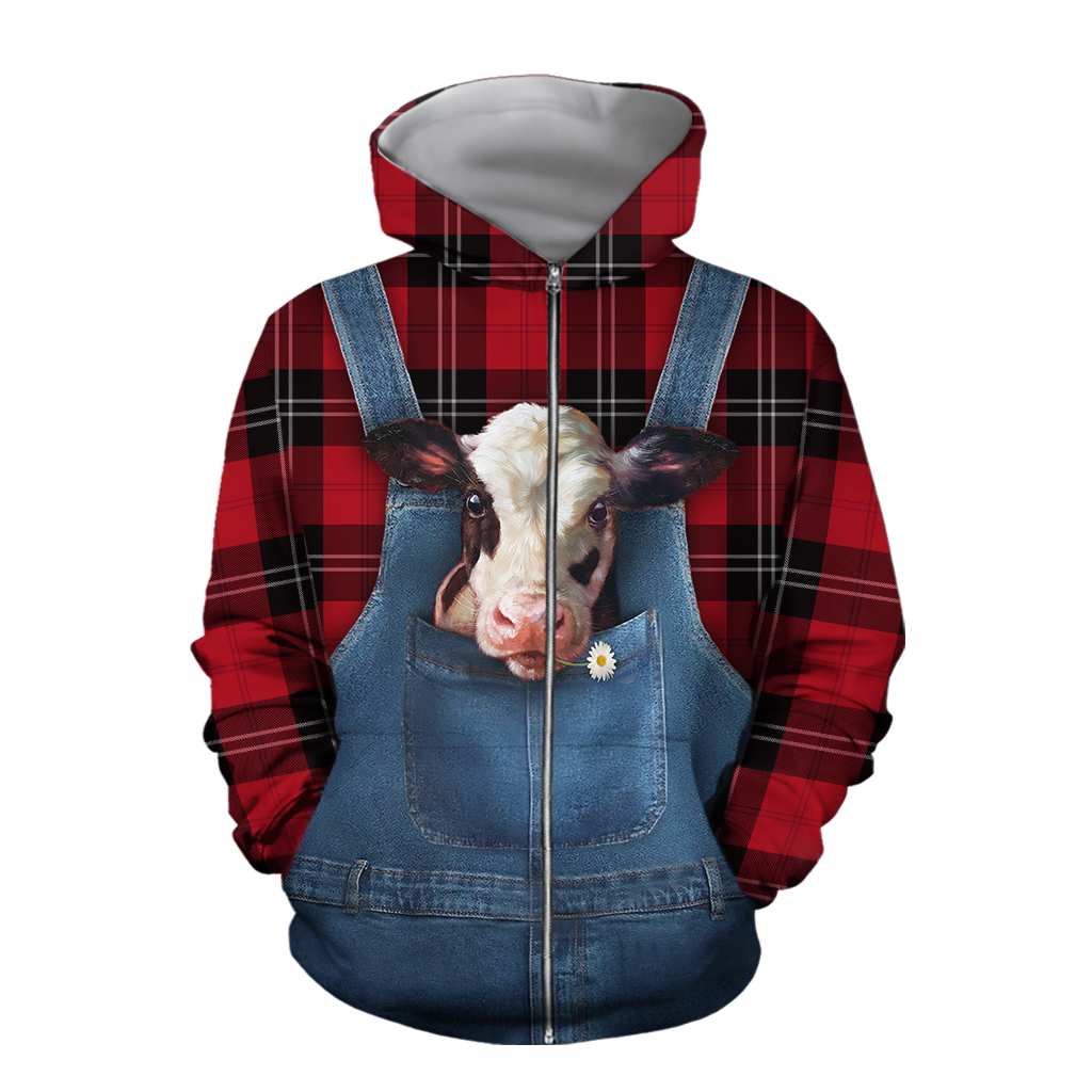 Baby Dairy Cow Hoodie T-Shirt Sweatshirt for Men and Women Pi130202-Apparel-NM-Zip hoodie-S-Vibe Cosy™