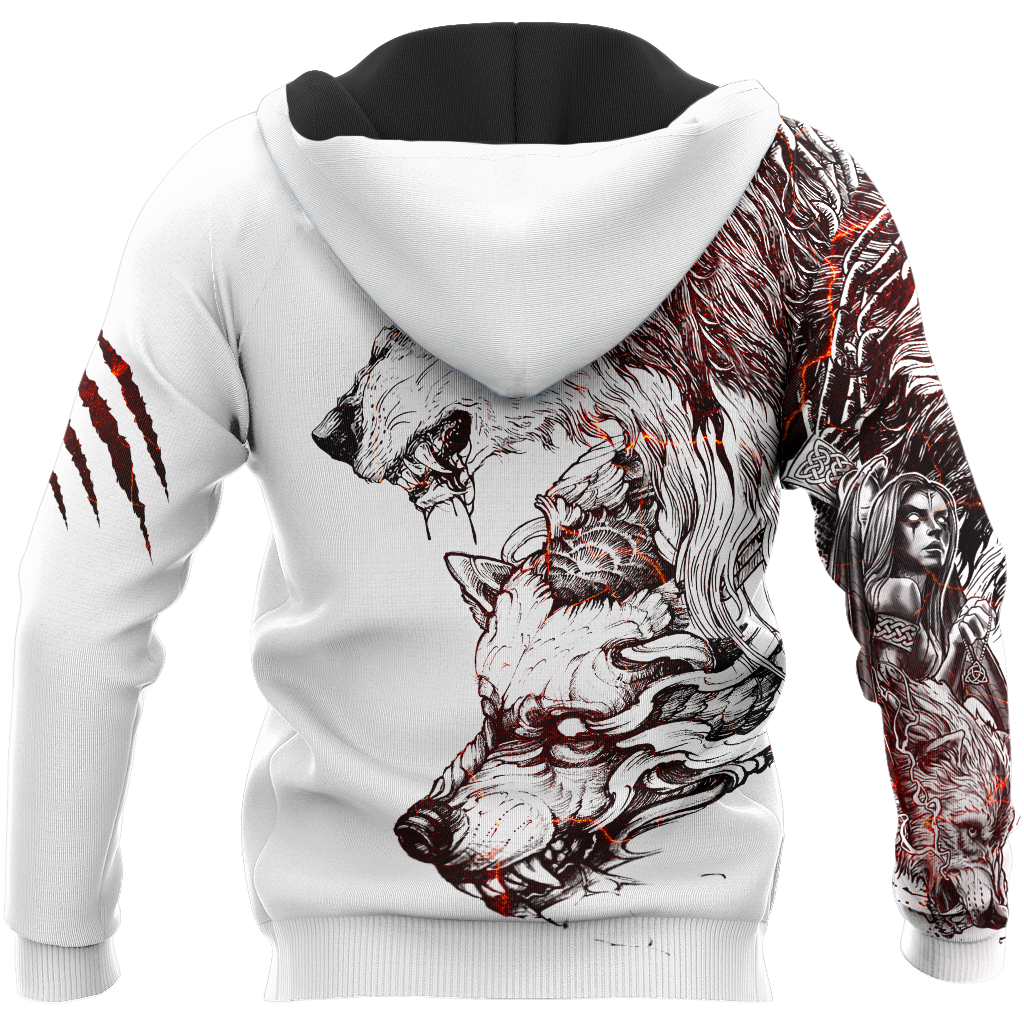 Tattoo Wolf Hoodie T Shirt For Men and Women HAC290502-NM