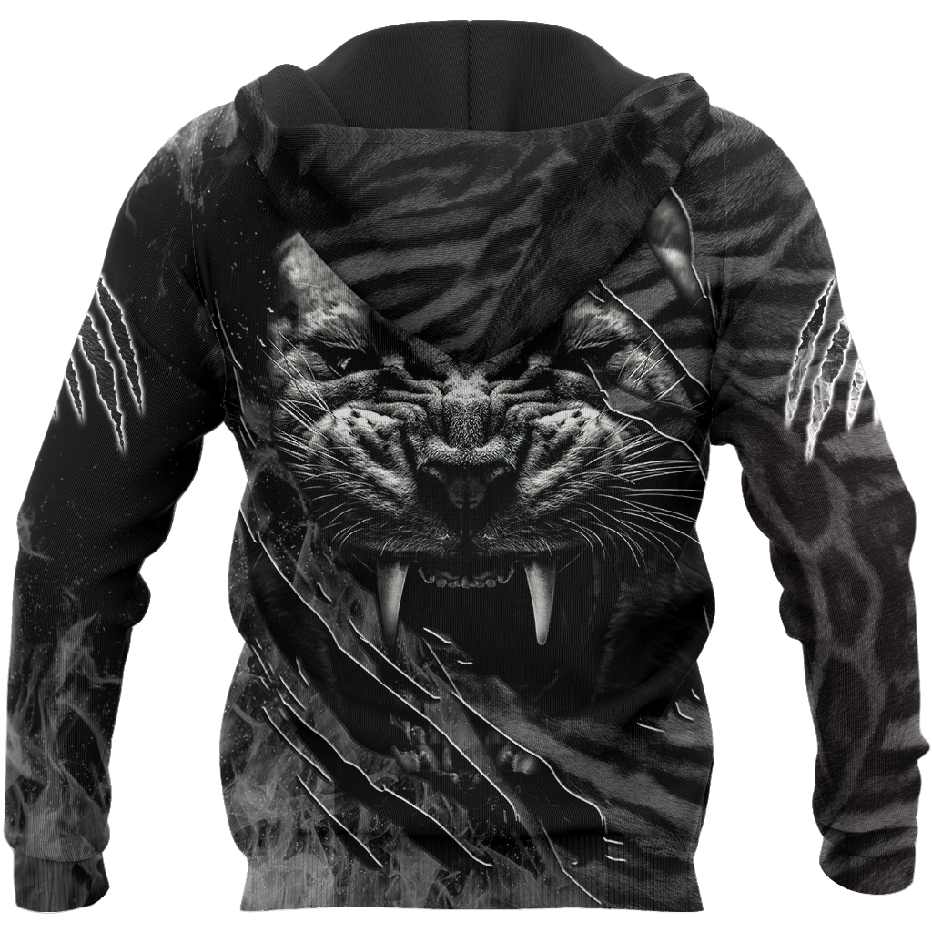 Warrior White Tiger Hoodie Over Printed for Men and Women