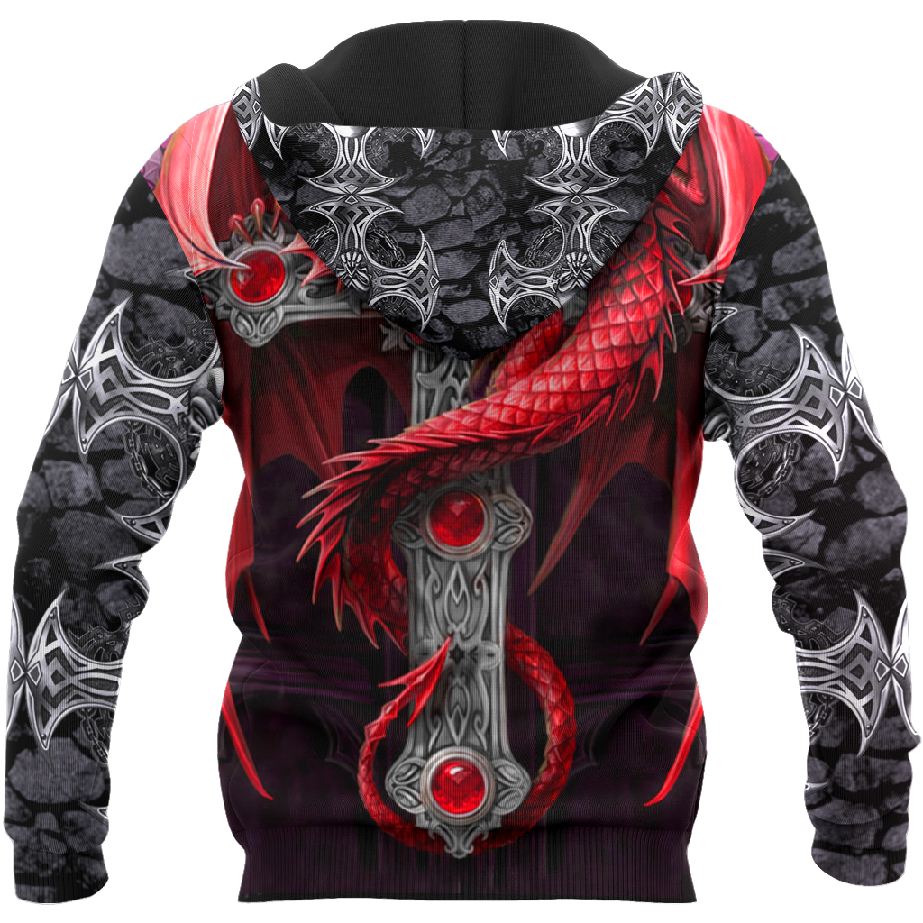 Tattoo and Dungeon Dragon Hoodie T Shirt For Men and Women HAC090606-Apparel-NM-Hoodie-S-Vibe Cosy™