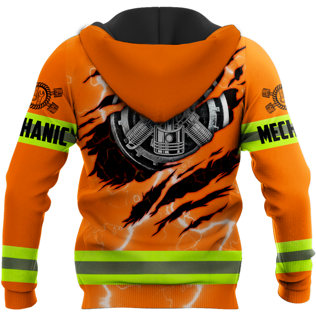 All Over Printed Mechanic Hoodie For Men and Women TN