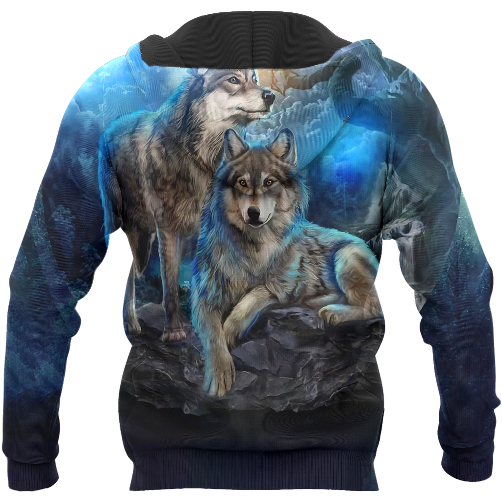 Wolf Hoodie T Shirt Cloak For Men and Women HAC220402-Apparel-NM-Hoodie-S-Vibe Cosy™
