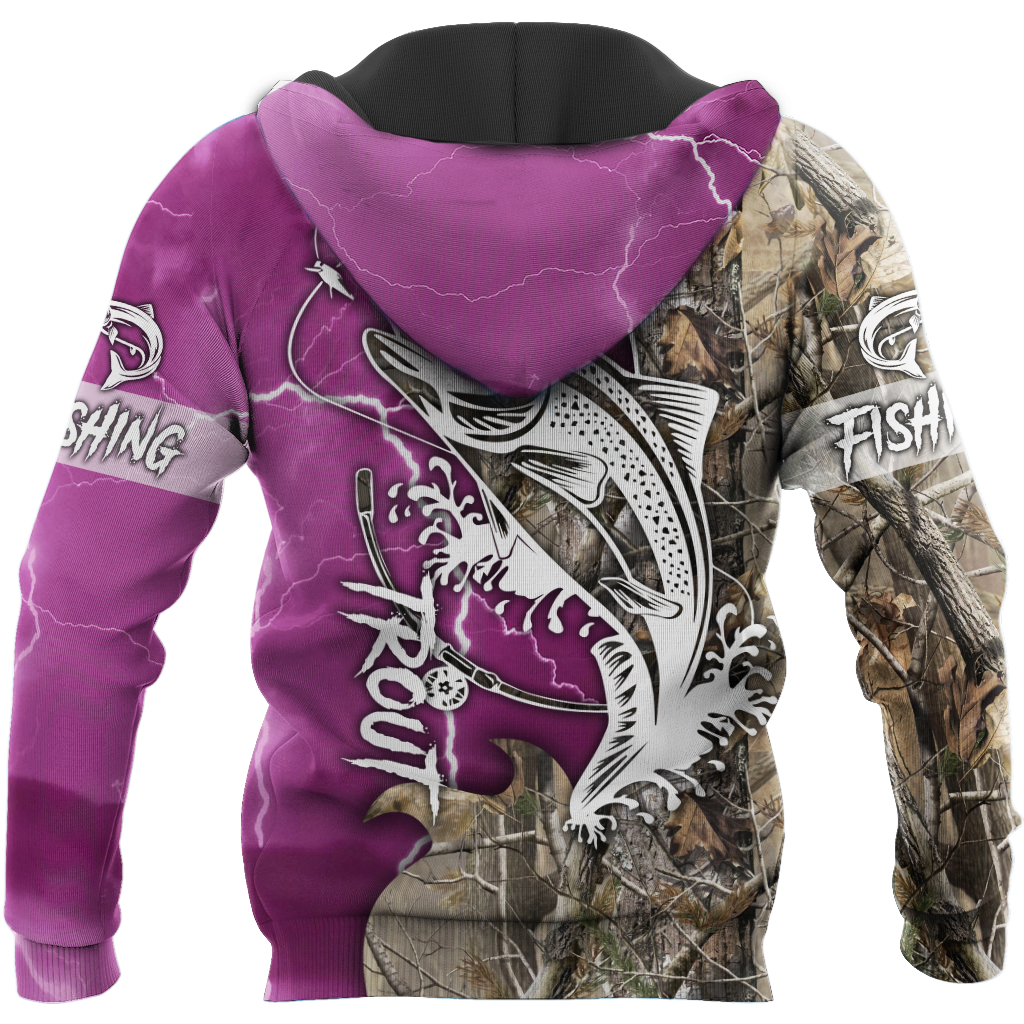 Trout Fishing purple Tattoo camo shirts for men and women