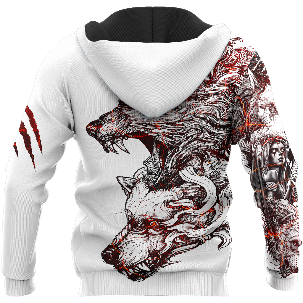 3D Alpha Wolf Tattoo Over Printed Shirt for Men and Women
