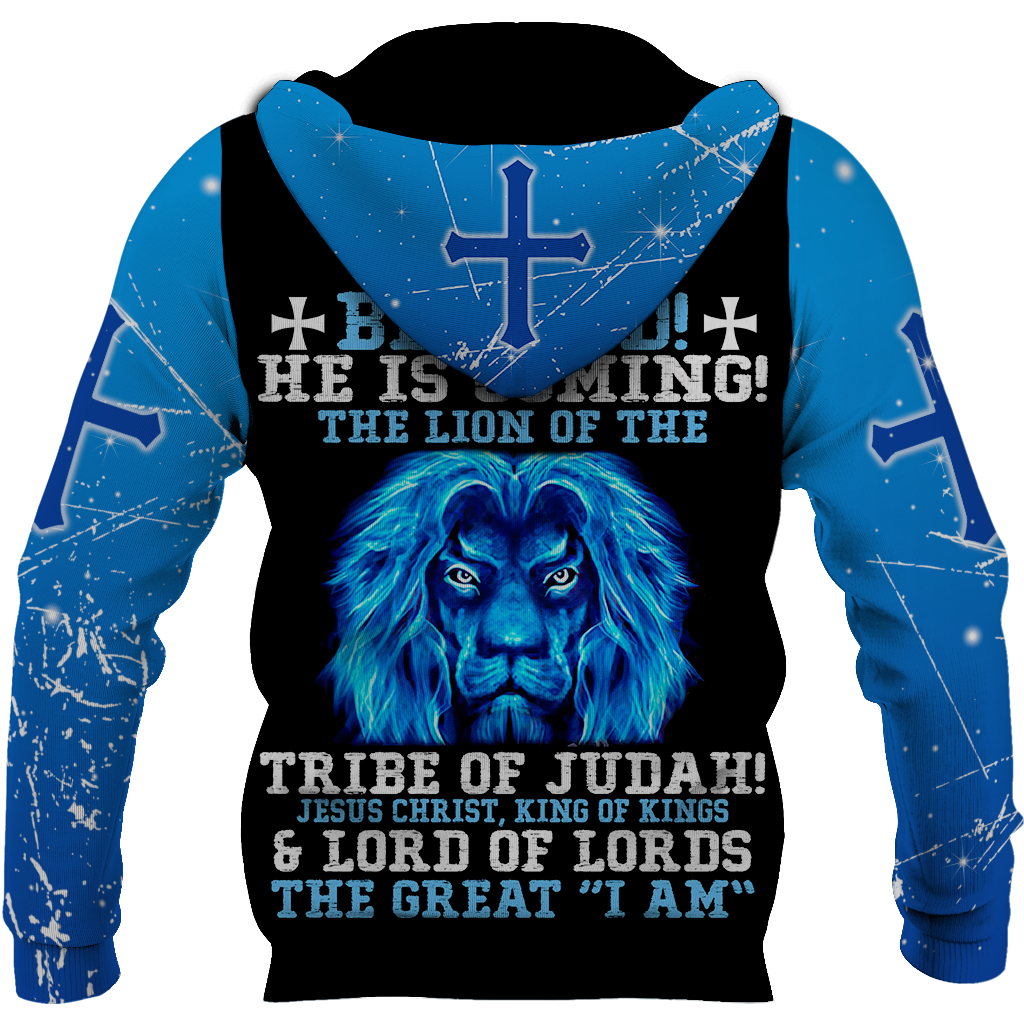 BE HOLD HE IS COMING THE LION OF THE TRIBE OF JUDAH JESUS CHRIST KING OF KINGS - Amaze Style™-Apparel
