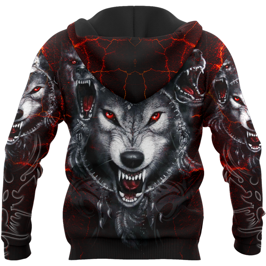 All Over Printed Wolf Hoodie MEI09102003-MEI