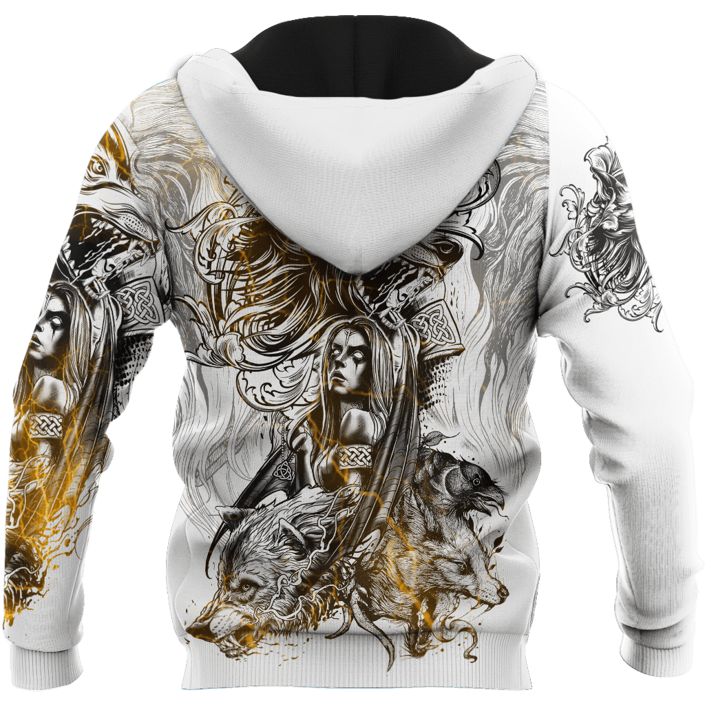 Wolf Tattoo II 3D Over Printed Unisex Hoodie-ML