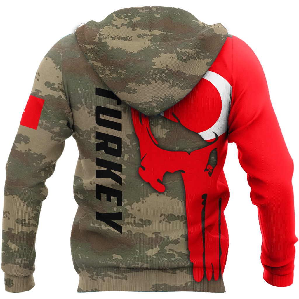 Turkey Skull Flag Camo Style 3D All Over Printed Hoodie Shirt Limited by SUN QB06232006