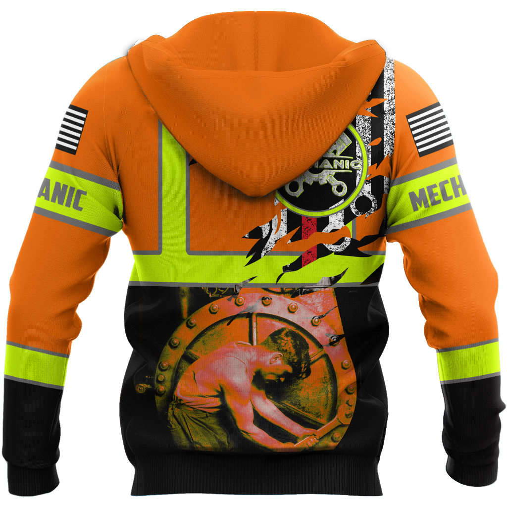 All Over Printed Mechanic Hoodie For Men and Women TN