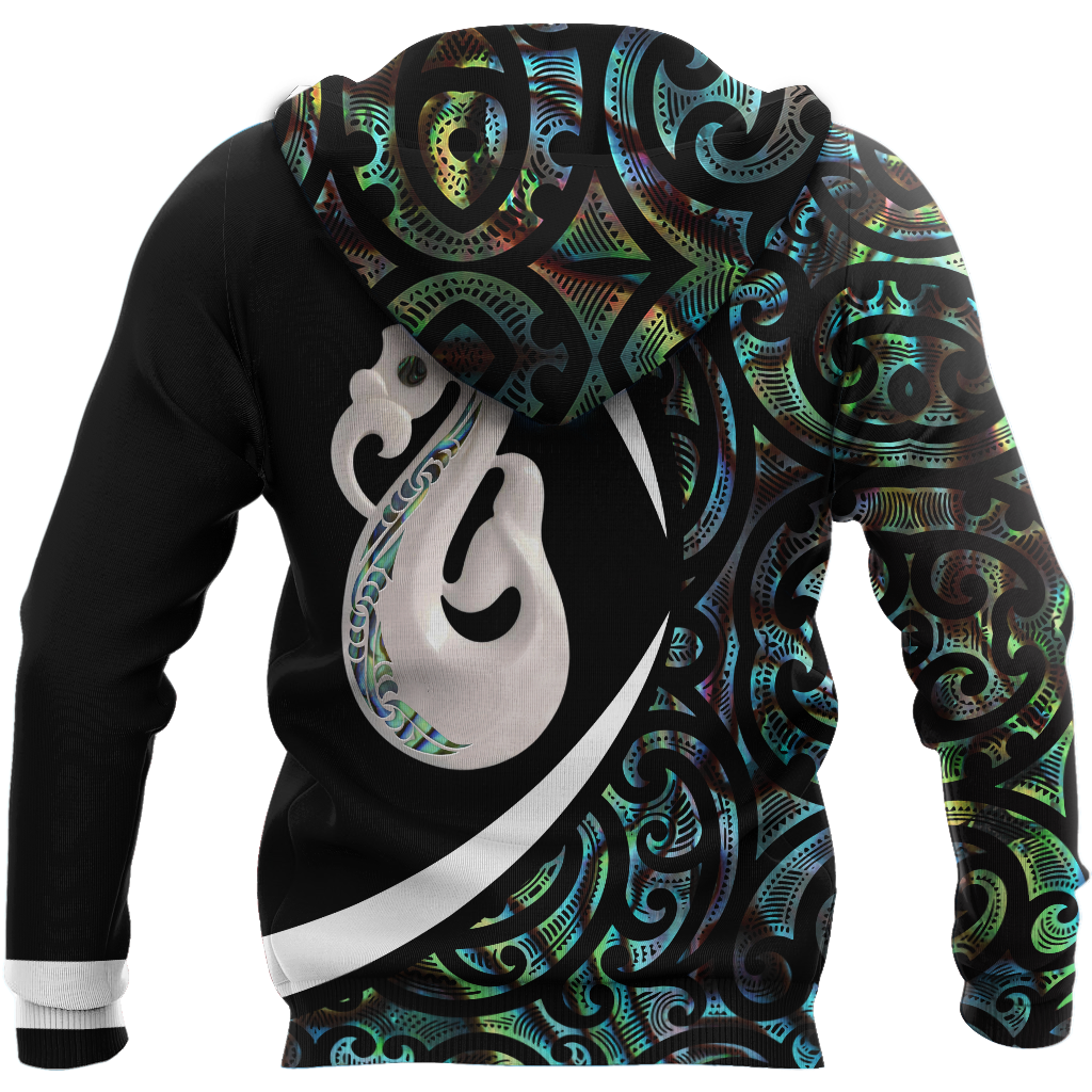 Aotearoa Manaia Silver Fern Paua Shell New Zealand 3D Unisex Hoodie