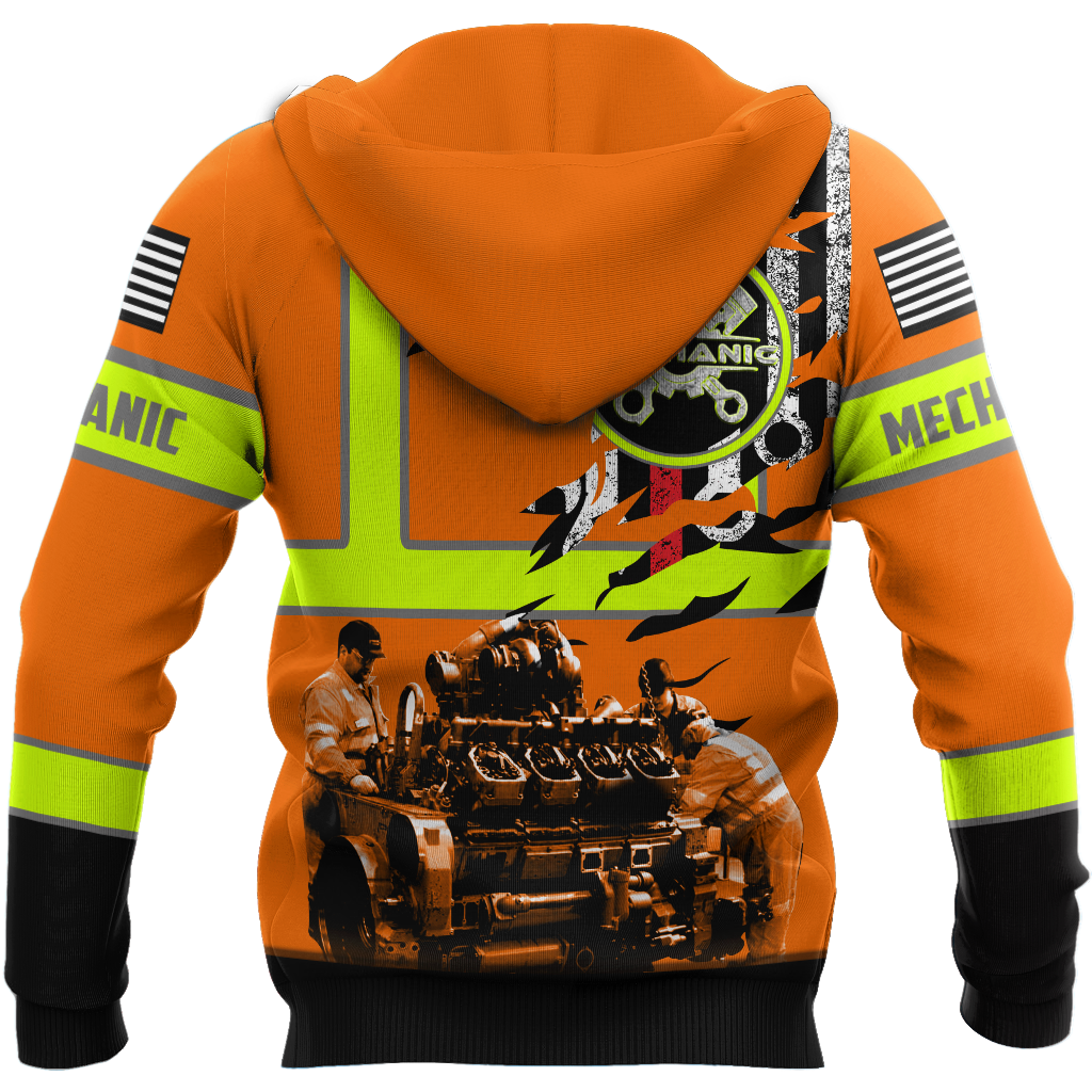 All Over Printed Mechanic Hoodie For Men and Women TN