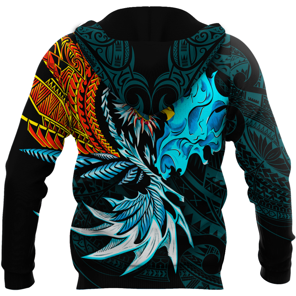 Amazing Eagle Warrior Polynesian 3D Tattoo Unisex Deluxe Hoodie ML