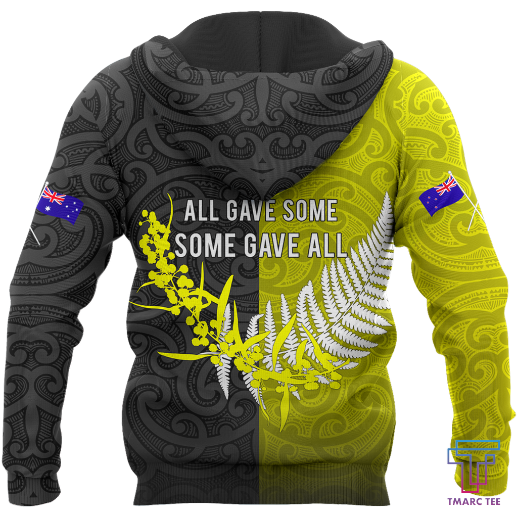 Remembrance day lest we forget Australia and Kiwi Soldier wattle silver fern TR030404 - Amaze Style™-Apparel