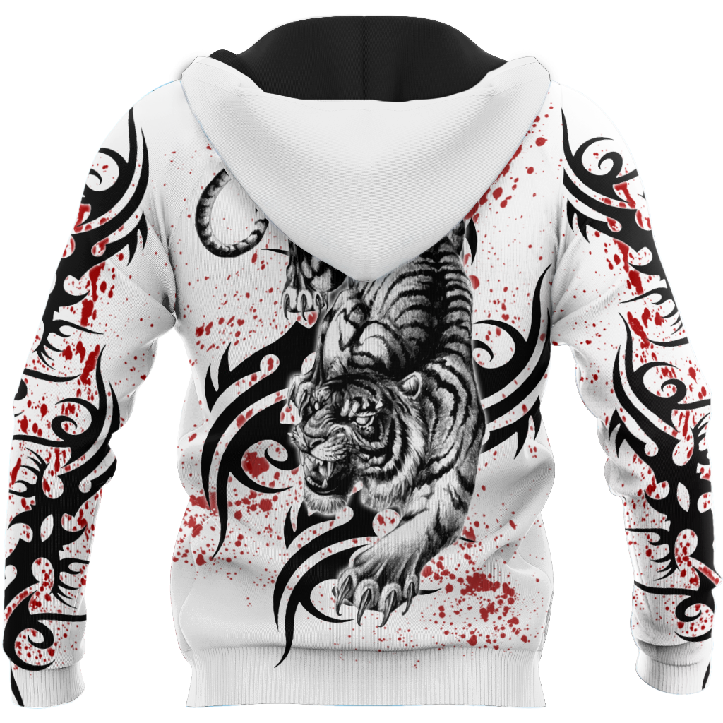White Tiger Tattoo 3D All Over Printed Shirts For Men and Women