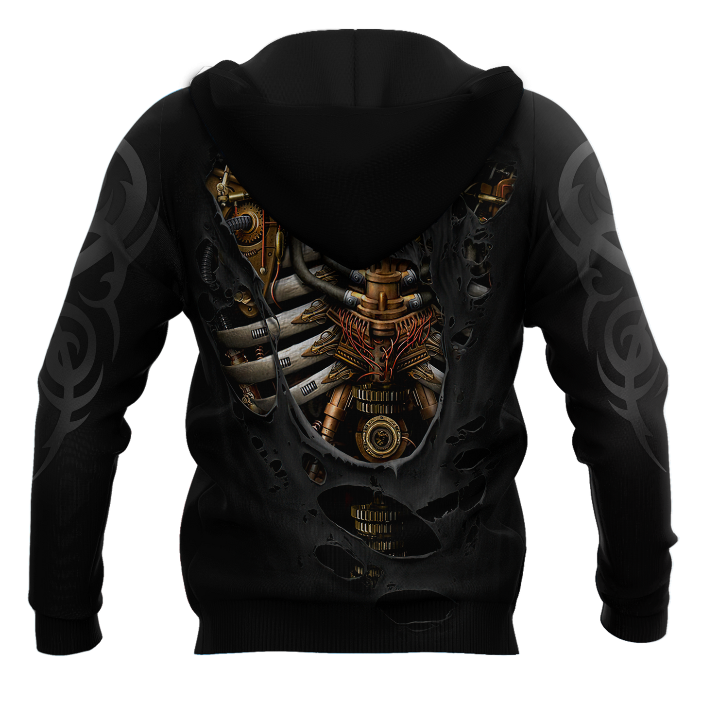 Steampunk Mechanic Skull All Over Printed Hoodie For Men and Women TN