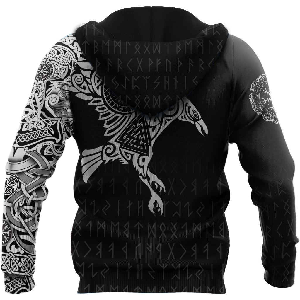 Vikings - The Raven of Odin Tattoo Custom Name