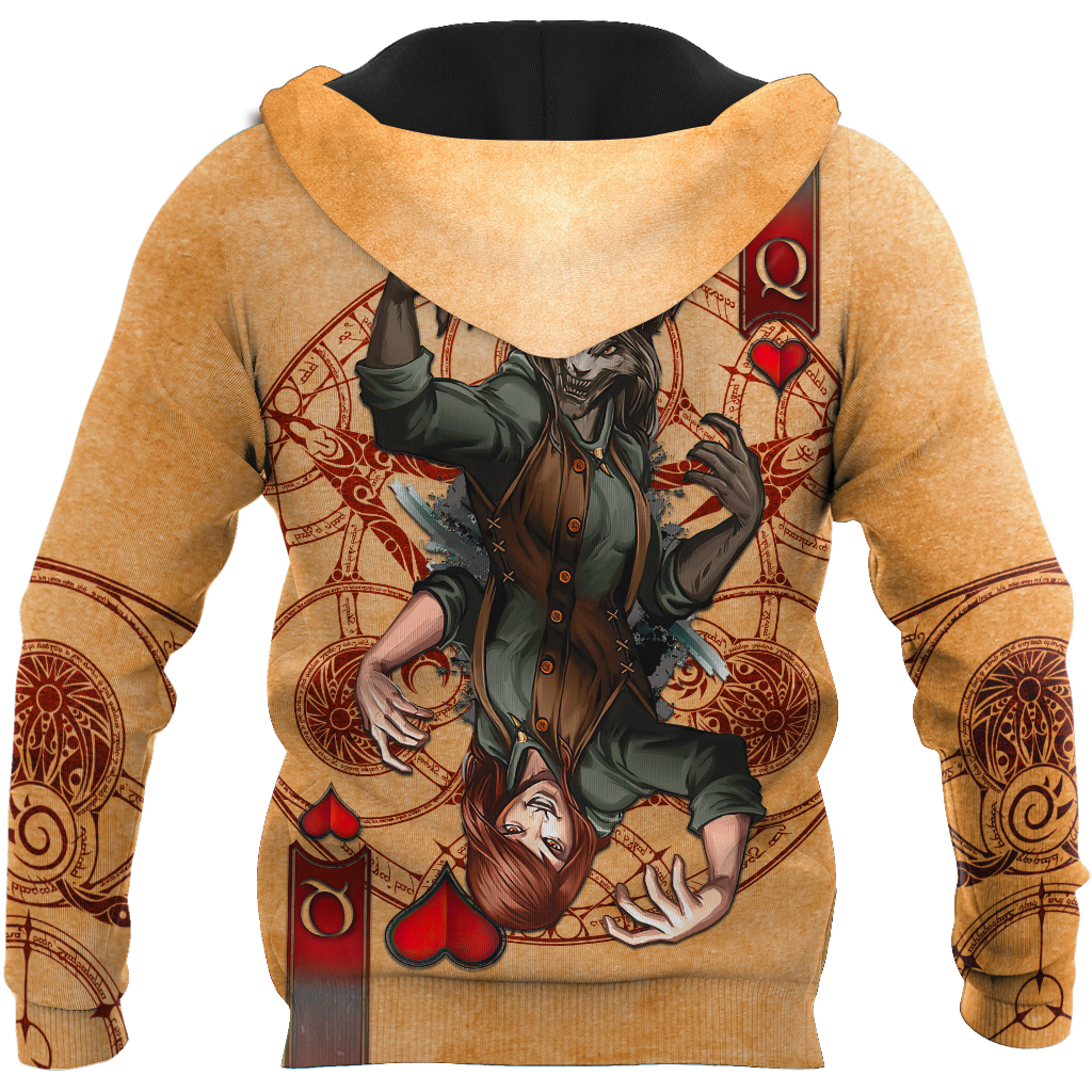 Wolf Poker All Over Printed Unisex Deluxe Hoodie ML
