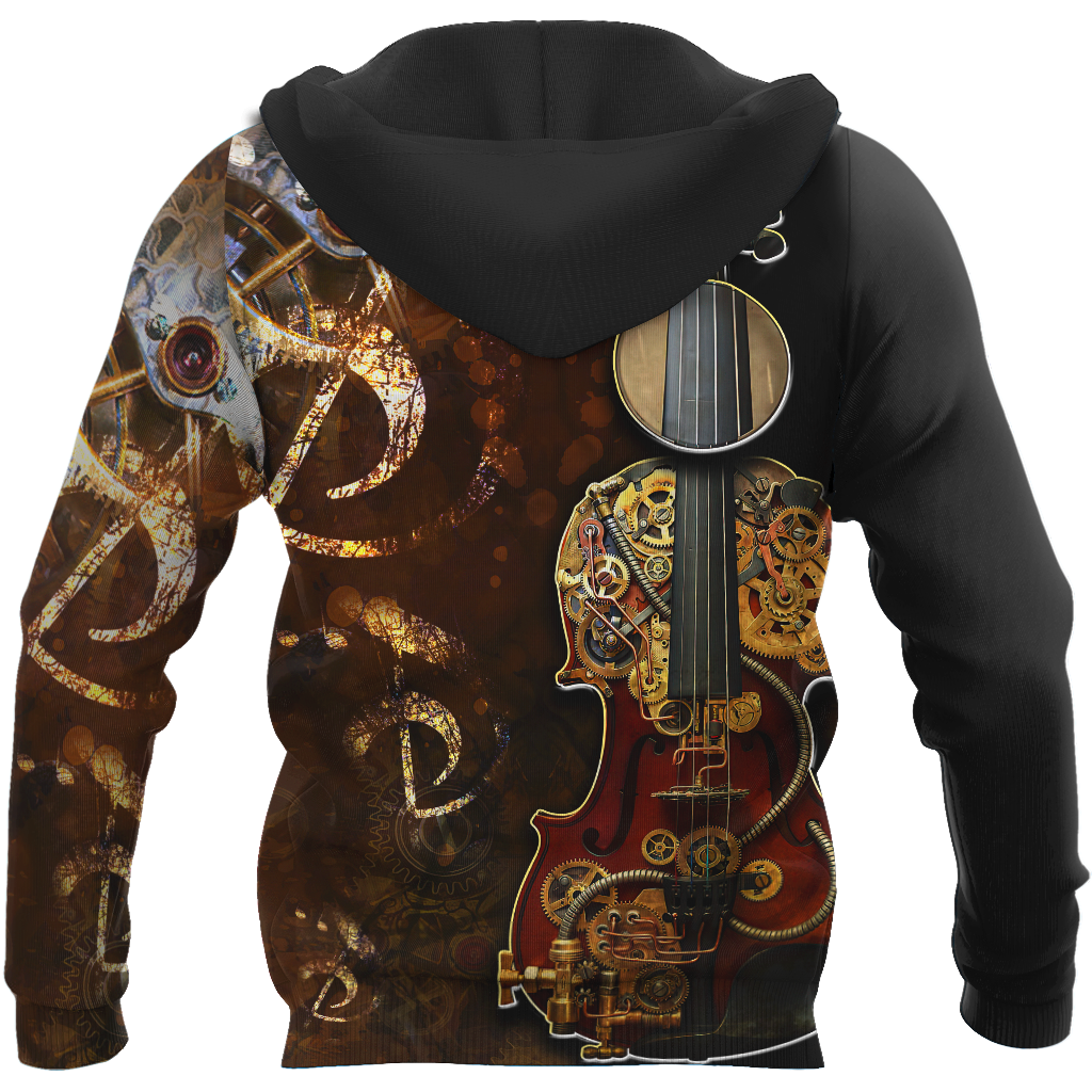 Steampunk Violin Mechanic All Over Printed Hoodie For Men and Women TN