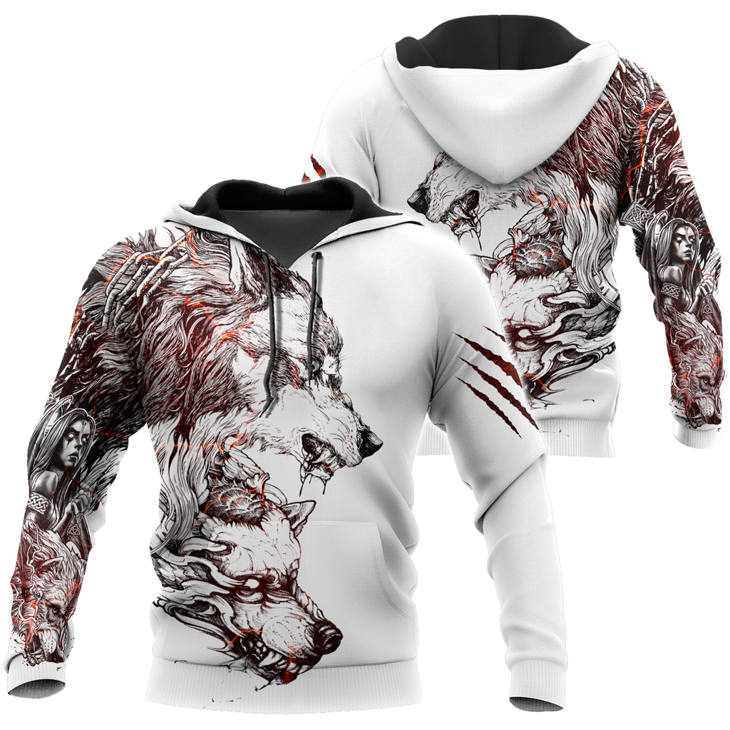 Tattoo Wolf Hoodie T Shirt For Men and Women HAC290502-NM