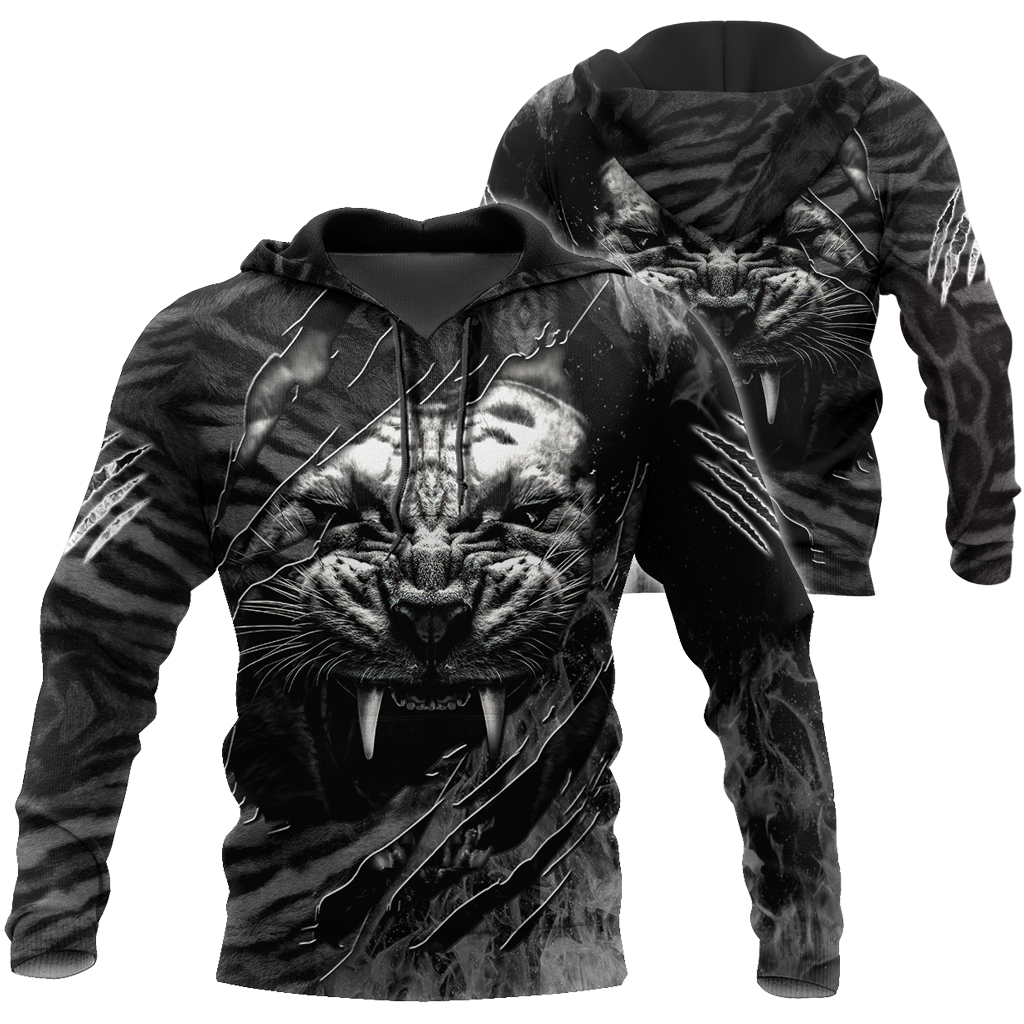 Warrior White Tiger Hoodie Over Printed for Men and Women