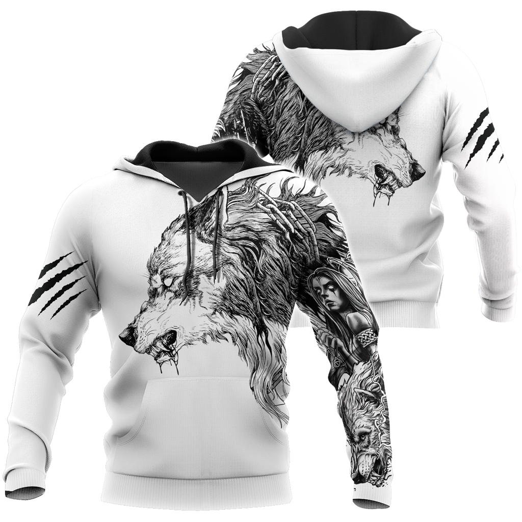 Tattoo Wolf Hoodie T Shirt For Men and Women HAC290501-NM
