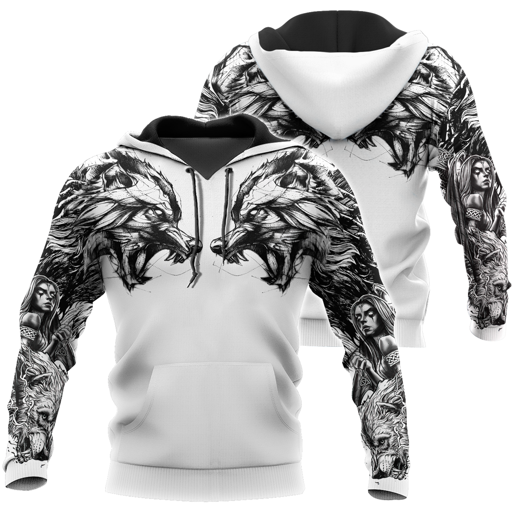 Tattoo Wolf Hoodie T Shirt For Men and Women HAC300502-NM-Apparel-NM-Hoodie-S-Vibe Cosy™