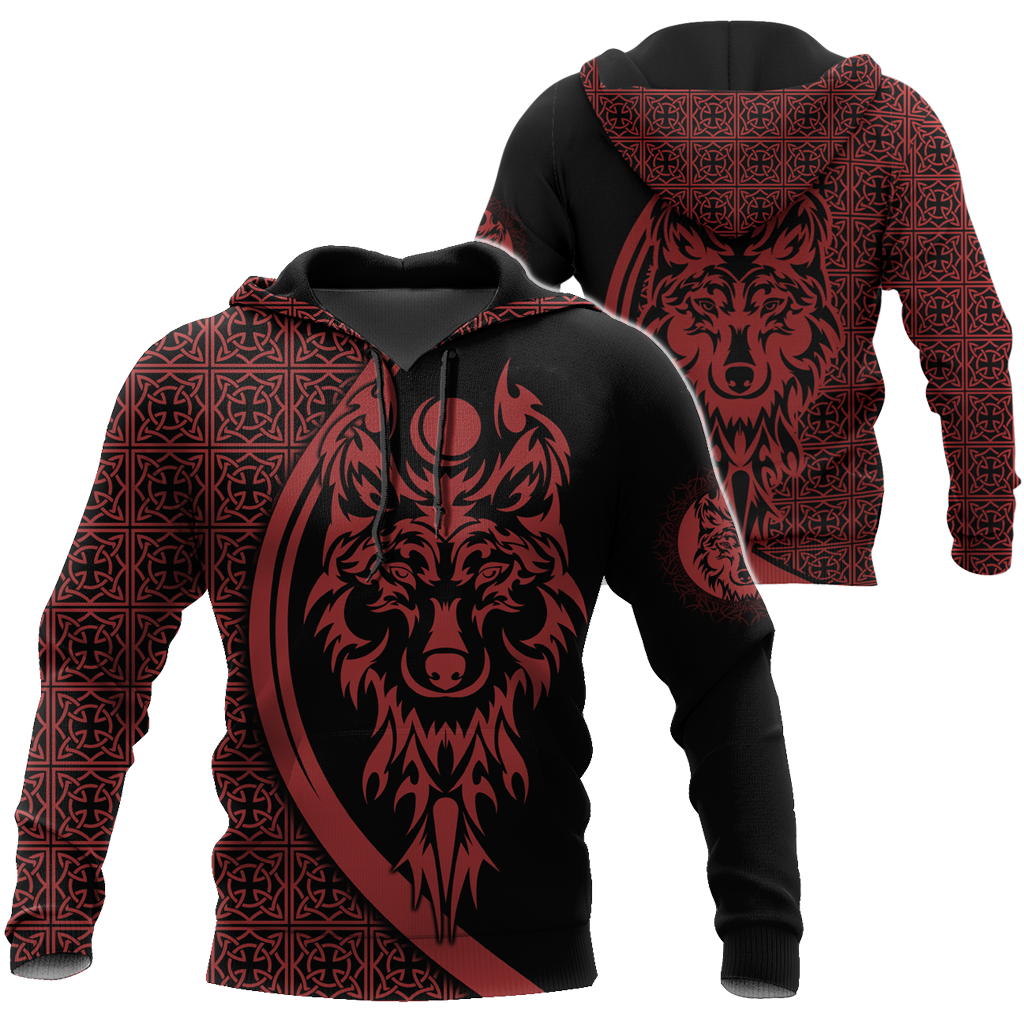 Tattoo Wolf Hoodie T Shirt For Men and Women HAC080606-NM-Apparel-NM-Hoodie-S-Vibe Cosy™