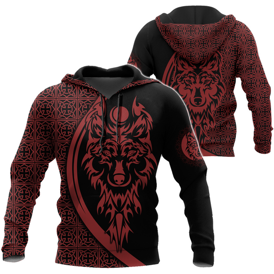 Tattoo Wolf Hoodie T Shirt For Men and Women HAC080606-NM-Apparel-NM-Hoodie-S-Vibe Cosy™
