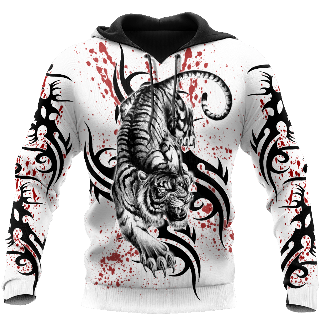 White Tiger Tattoo 3D All Over Printed Shirts For Men and Women