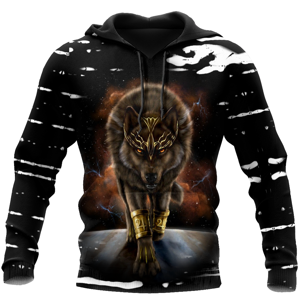 All Over Printed Beautiful Wolf King Hoodie MEI09122001-MEI