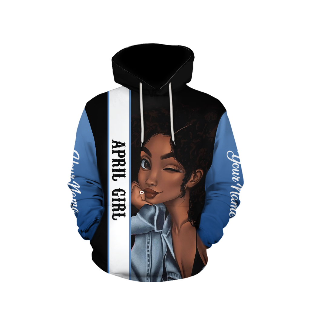 April Girl Customize Name 3D All Over Printed Hoodie