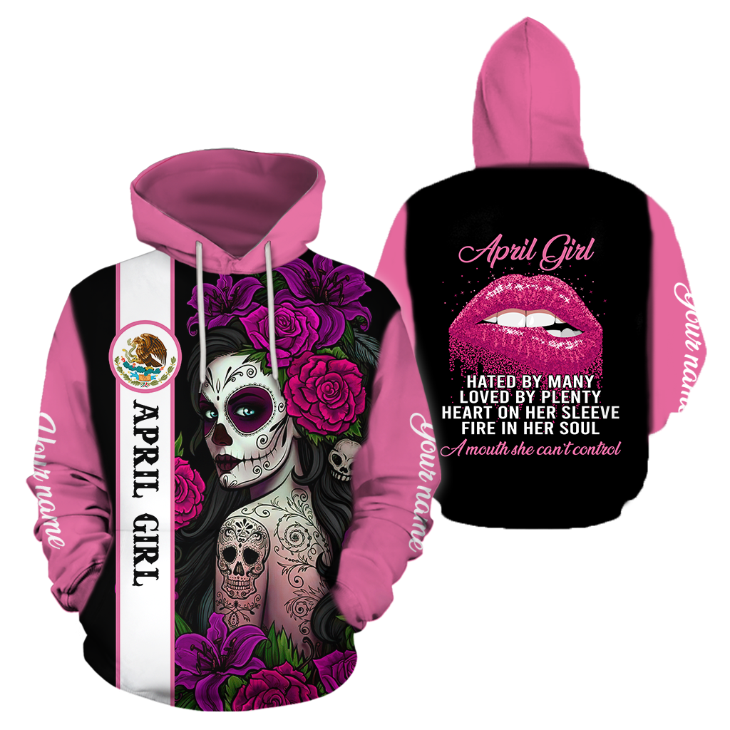 April Girl Customize Name 3D All Over Printed Hoodie