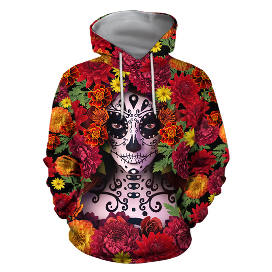 All Over Printed Mexico Day Of The Dead Hoodie TR0409206-MEI