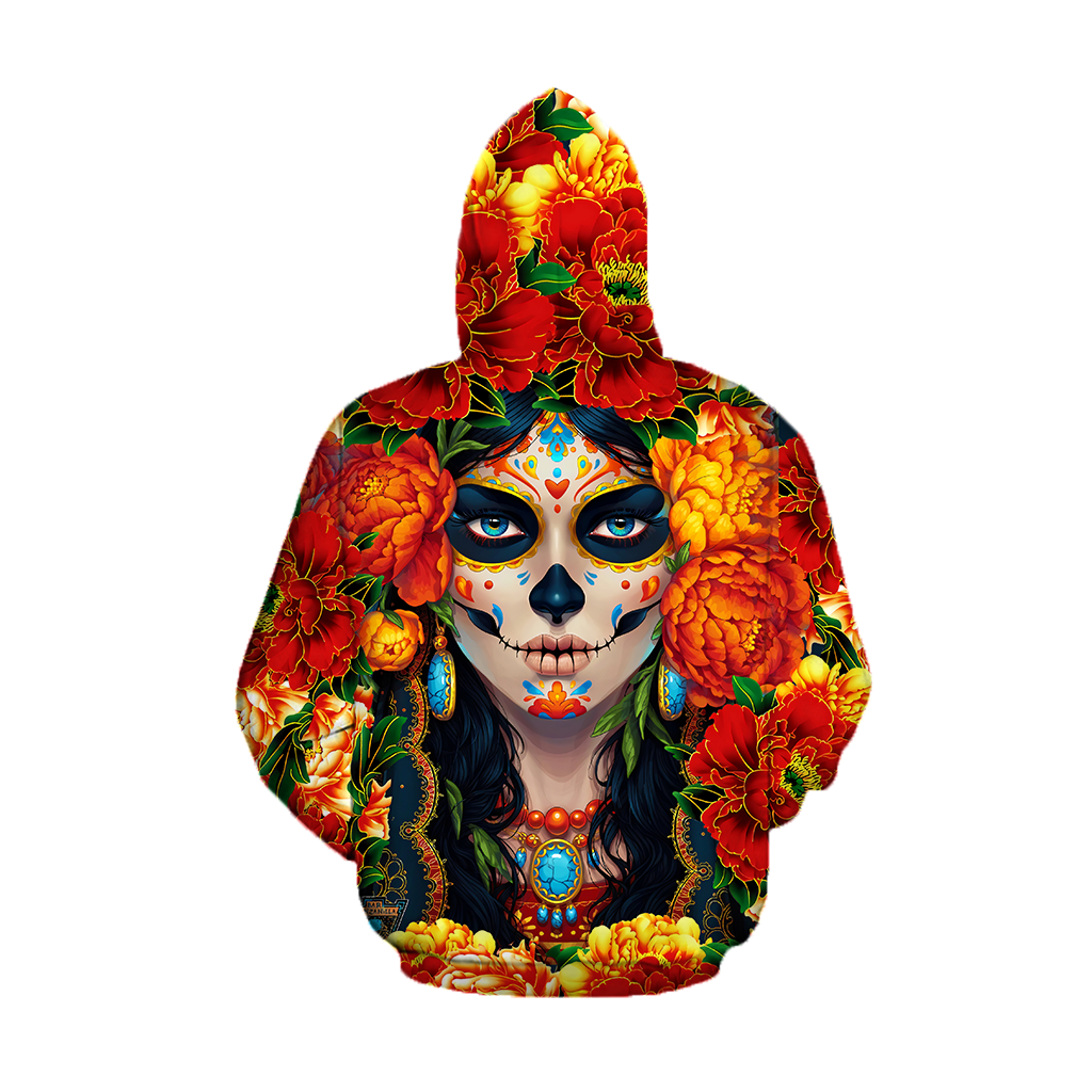 All Over Printed Day Of The Dead Skull HHT01092005-MEI