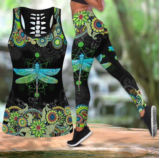 Beautiful Dragonfly Combo Tank + Legging JJ040401 - Amaze Style™-Apparel