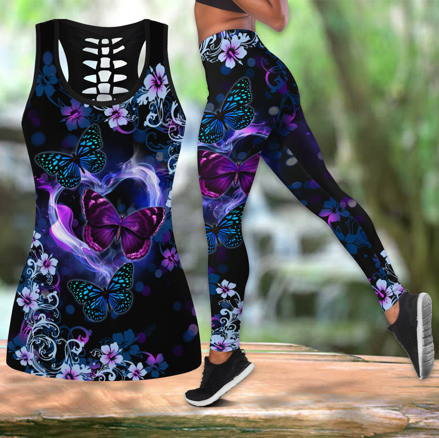 Beautiful Butterfly Combo Tank + Legging JJ100402 - Amaze Style™-Apparel