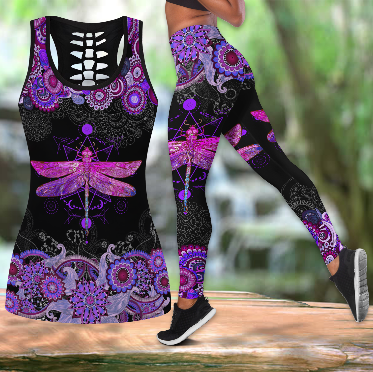 Beautiful Dragonfly Combo Tank + Legging JJ140401 - Amaze Style™-Apparel